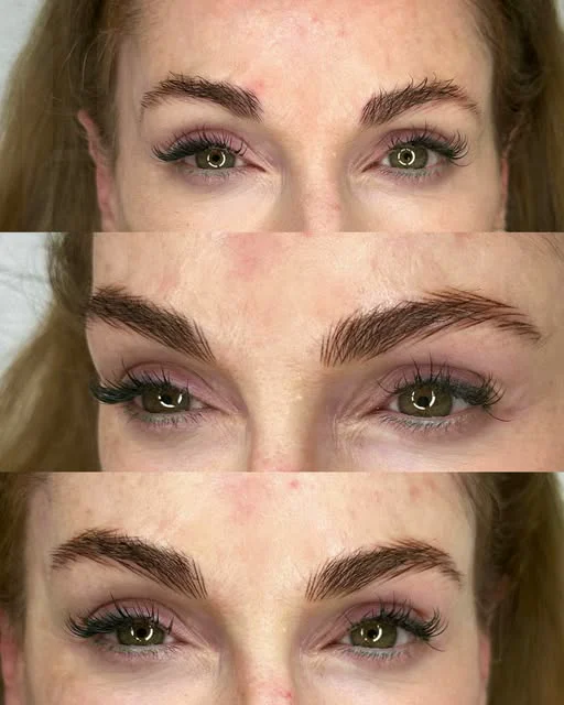 Cejas: antes, durante y resultado del diseño
